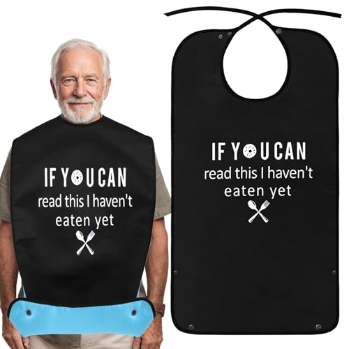 Yafe Funny Adult Bibs for Women Men Washable and Reusable Waterproof Adult Bib with Crumb Catcher Dinning Bibs For Elderly Clothing Protector