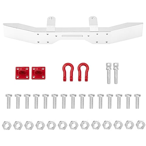 Vgoohobby Metal Front Bumper & Trailer Hook Compatible with WPL B14 B24 B16 B36 C14 C24 HengLong Feiyue 1/16 RC Crawler Car