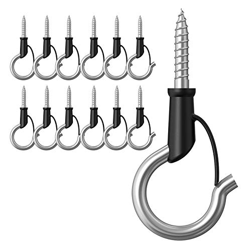 Yairmis 12-Pack 304Stainless Steel Q-Hanger Hook, Indoor And Outdoor Hooks Home Christmas Lights Hanger Hooks With Screw For Garage New Year Party Outdoor Easy Release Wire And Fairy Led Lights #TOP6