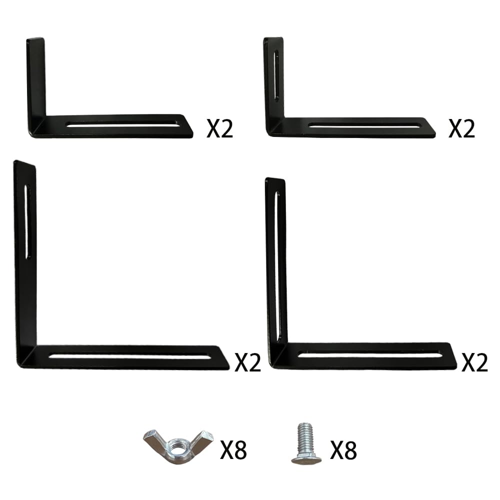 Lot De 2 Supports Réglables Pour Jardinière – Suspendus Amovibles Pour Clôture, Balcon, Fenêtre (Noir)