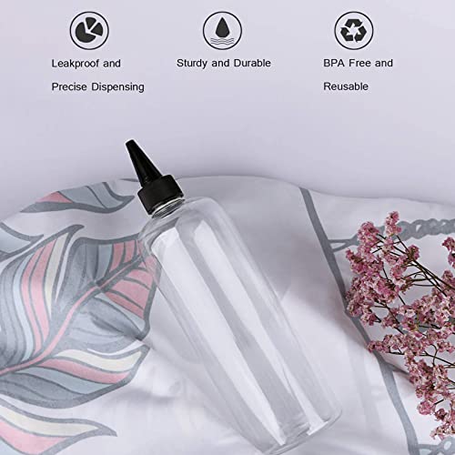 Sdoot Applicator Bottle For Hair, Hair Color Applicator Bottle 2 Pack 16.9 Ounce Squeeze Bottle Transparent Oil Bottles For Hair, Pet Plastic Refillable Bottles With Twist Top Cap #TOP3