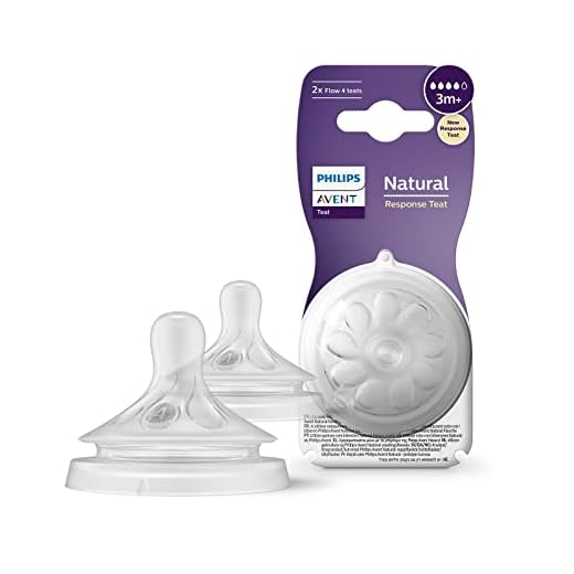 Philips Avent Tetina de biberón Natural Response: 2 tetinas de biberón de flujo 4 para bebés a partir de 3 mes, sin BPA (modelo SCY964/02)