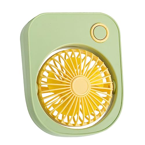 Image of Small Table Fan, Small Desktop Fan 115 Degreees Wind Direction Adjustment Mini Low Noise for Dormitory (Green)