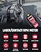 KAIWEETS 2-in-1 Laser & Contact Tachometer with Rechargeable Battery, Photo Sensor 10-99999RPM and Contact 1-19999RPM High Accuracy RPM Meter with Backlight Hold/MAX/MIN/AVG, HI/Low Alarm Function