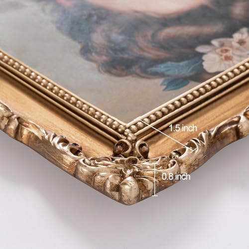 Image of eletecpro 8x8 Vintage Picture Frame with Real Glass Cover, Ornate Antique Photo Frame, Display 8x8 Picture for Tabletop or Wall Hanging, Gold Home Decor for Gallery Art