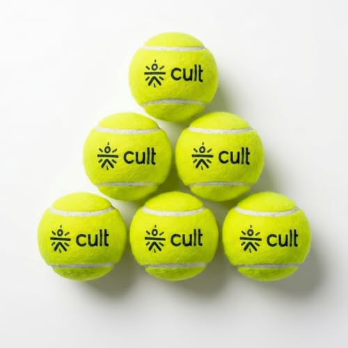Image of CULT Tennis Cricket Balls Green - Pack of 6 Practice & Training Balls for Men, Women & Kids Durable Rubber Core, Soft Felt Cover, High Bounce, All-Court Use