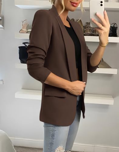 KIRUNDO Womens Blazer 2026 Fall Business Casual Jackets(Coffee, M) - image 5