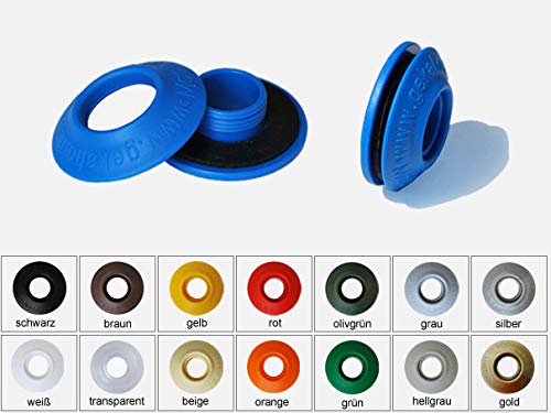 10 Ösen Pool Solarfolie Aufroller Solarplane Aufrollvorrichtung Schwimmbadfolie Planenösen Folienösen- (hellblau)