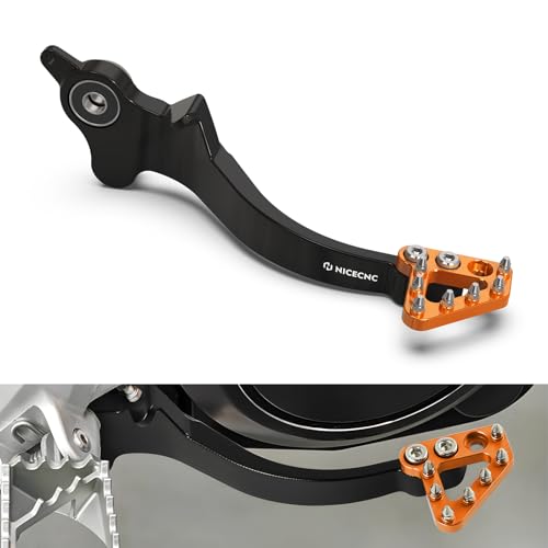 Levier de frein CNC noir et orange en alu pour moto Husqvarna 701 et KTM 690