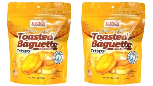 Toasted Baguette Butter Cream Crisps - Banh Mi Bo - 4 Oz per Bag with 2 Bags per Order - Product of USA