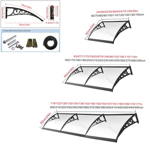 Couverture moderne en polycarbonate pour auvent de porte extérieure - 4