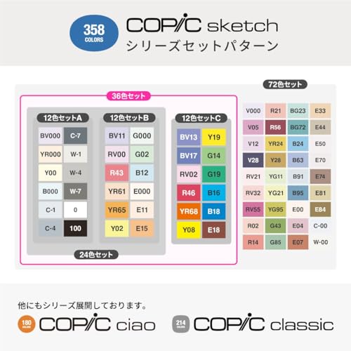 Image of Too Copic Sketch Basic 36 Color Set