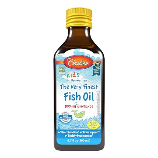 Carlson - Kid's The Very Finest Fish Oil Liquid, 800 mg Omega-3s, Norwegian, Wild-Caught Fish Oil, Omega 3 Liquid for Kids, Sustainably Sourced, Lemon, 200 ml