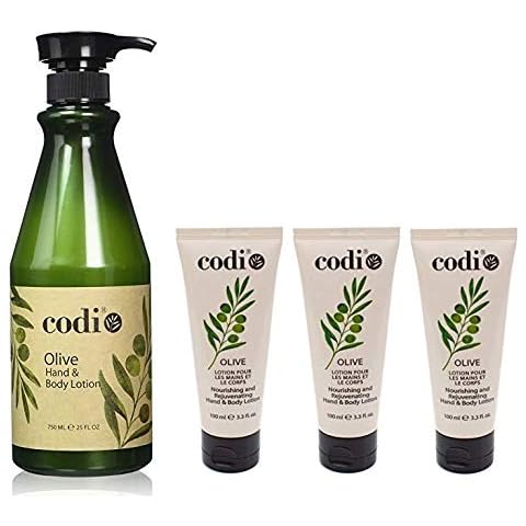 CODi Olive Hand and Body Lotion Big and 3 Small Kit, 750ml/25oz + 3.3oz/100ml (kit of 4) Cover
