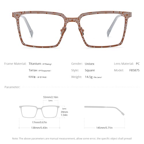 Image of FONEX Colorful Pure Titanium Glasses Frame Men Square Eyeglasses Women Vintage Optical Eyewear F85789