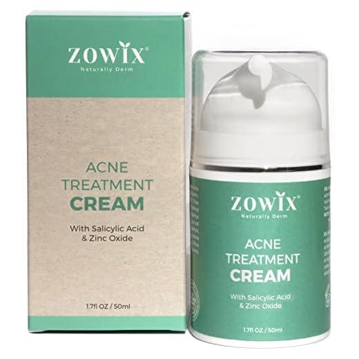Crema Antiacne Natural y Vegana para Granos y Espinillas. Tratamiento Facial con Acido Salicílico para Acne Juvenil. Crema Anti Acne Para Pieles Grasas y Mixtas, 50ml Zowix