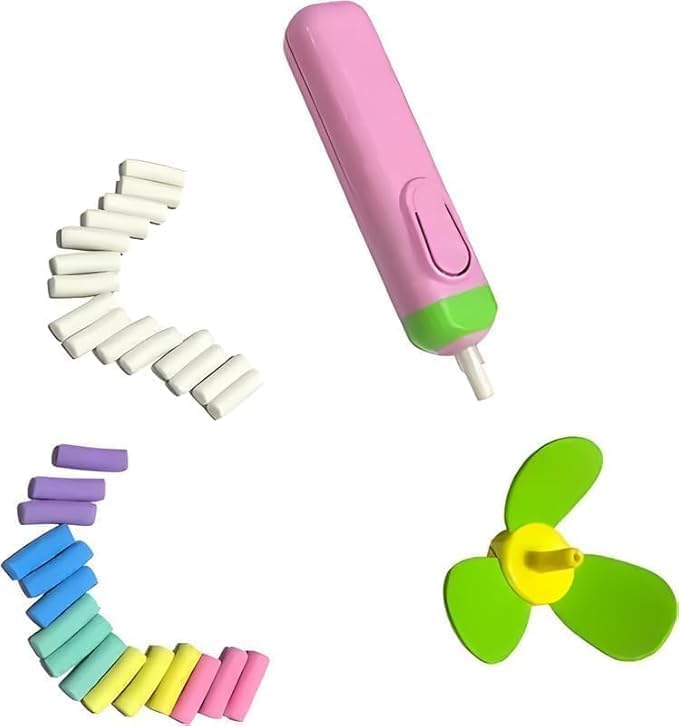 Image of YAJNAS Electric erasers for Kids with Fan and 30 Refills Corded Electric Eraser (Multicolor)