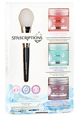 Glacier Water- Retinol, Collagen & Hyaluronic Acid Gel Masks-3 Pack (1.7oz each Jar)