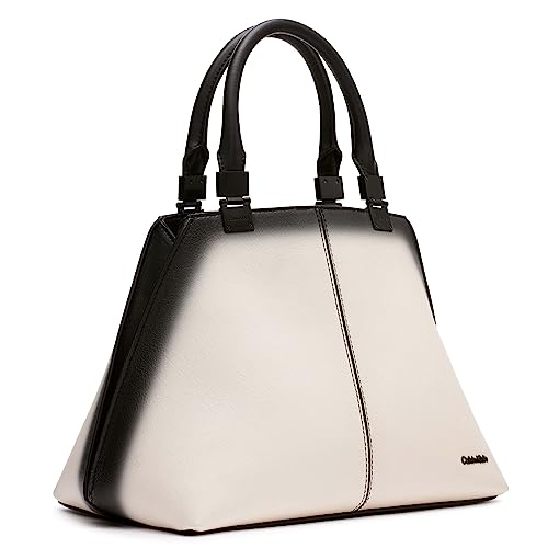 Image of Calvin Klein Women's Granite Geometric Satchel - 2 in 1, Vegan Leather, 2 Pockets