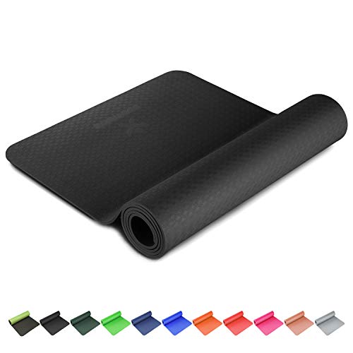 BODYMATE Yogamat PREMIUM TPE Afmetingen 183cmx61cm Dikte 6mm - getest op schadelijke stoffen door SGS, vrij van ftalaten, BPA, zware metalen – trainingsmat - verschillende kleuren