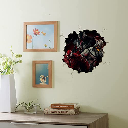 Venom Wall Decals Realistic 3D Wall Stickers, Vinyl Murals For Kids Bedroom Living Room Playroom Nursery Decor(15.7 Inches X 15.7 Inches） #TOP2