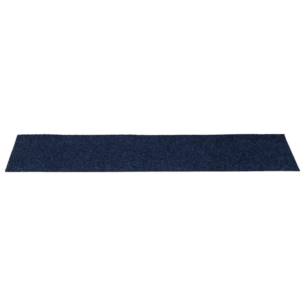 vidaXL Maty na schody samoprzylepne 15 szt. 76x20 cm Granatowe prostokątne