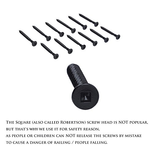 Myard Pnp111902 Deck Railing Connectors With Screws For 2X4 (Actual 1.5X3.5) Inches Stair Wood Handrail (10 Pcs, Black) #TOP4