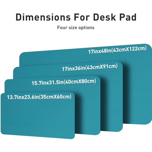 Image of Leather Desk Pad Protector,Mouse Pad,Office Mat, Non-Slip PU Blotter,Laptop Pad,Waterproof Writing for Office and Home (Turquoise,31.5 inch x 15.7 inch)