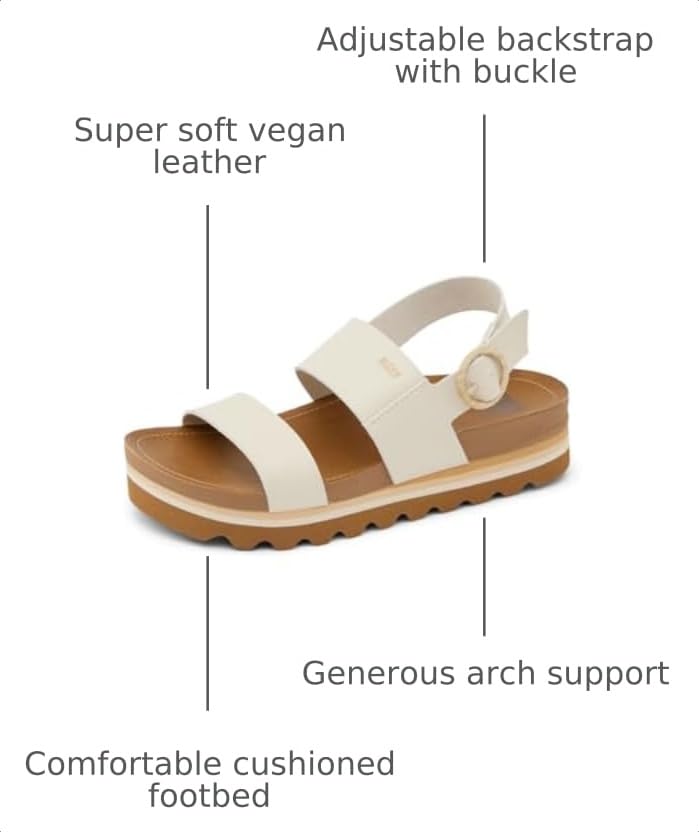 Reef Vista Hi Buckle Womens Platform Fashion Sandal, Arch Support, Ultra Soft Cushion Footbed, Vintage, 7 - image 3