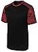 Joe's USA(tm) Mens CamoHex Athletic Shirt-Black/ Deep Red-XL