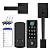 Fingerprint Door Lock with Handle Sets, BEBASIA Keyless Entry Door Lock, Bluetooth Front Handle Set, Smart Deadbolt, Electronic Keypad Digital Lock with Handle, Black