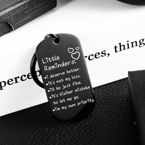 Little Reminders Keychain You Are Enough Inspirational Gift for Women & Men, Uplifting Affirmation Keyring for Mental Health (Little Reminders Keychain – I Deserve Better)4