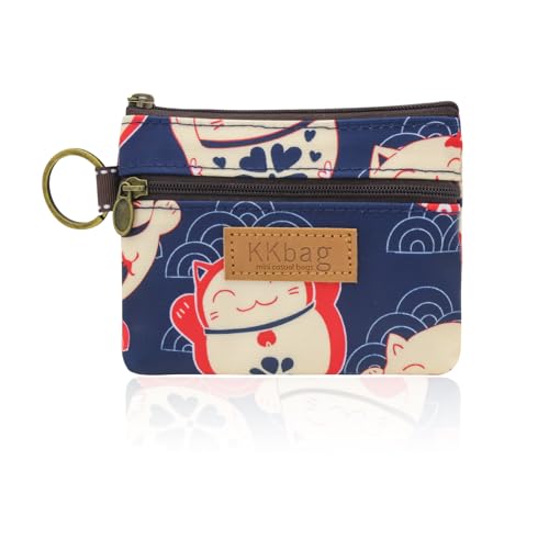 Image of Coin Bag, Waterproof Coin Wallet Small Coin Purse with Zipper and Keyring, Cute Coin Pouch for Women and Girls, Change Purse Mini Storage Bag for Coin, Cards, Keys, Lipsticks (blue)