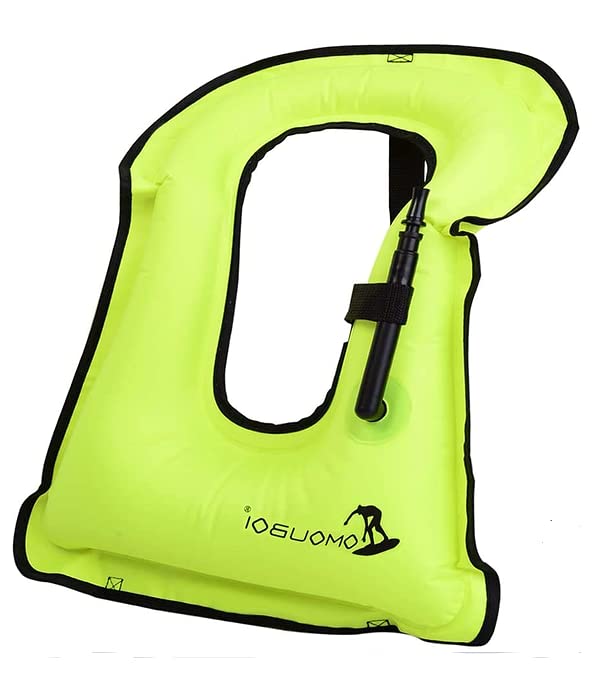 FORWEWAY Snorkel Vest Inflatable Buoyancy Vests for Portable Kayaking Buoyancy Vest for Drift Rescue,Rowing,Sailing,Snorkeling,Swimming,Outdoor Water (Green)
