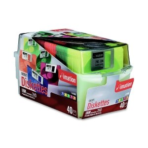 Imation3.5" Diskettes, Neon Green, 40PK, 2HD, 1.44MB