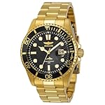 Invicta-Stainless-Steel-Pro-Diver-Analog-Black-Dial-Watch-for-Men-30018-Silver-Band