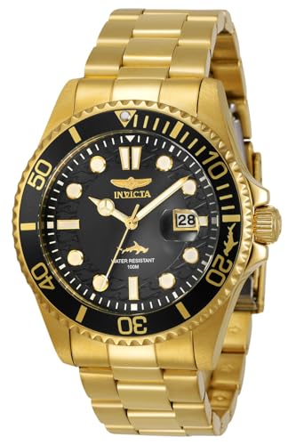 Invicta-Stainless-Steel-Pro-Diver-Analog-Black-Dial-Watch-for-Men-30018-Silver-Band