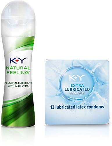 K-Y Natural Value Pack with Extra Lubricated Natural Fit Latex Condoms (12cnt) and Aloe Vera Natural Feeling Personal Lubricant Gel (1.69oz), 1 ea