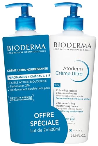 Bioderma Atoderm Ultra Odżywczy Krem Nawilżający 2 x 500 ml Opakowanie