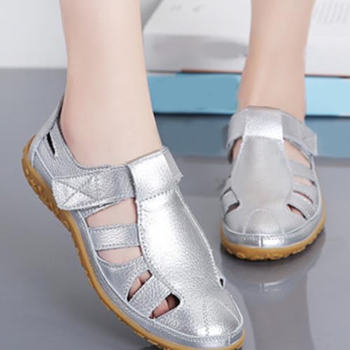 Womens Fashion Summer Boho Flat Non Slip Sandals Closed Toe Ankle Strap Beach Casual Shoes Boho Strappy Gladiator Sandals2