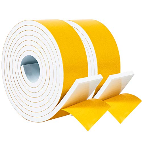 Image of Yotache White Foam Weather Stripping 2 inch x1 /4 inch, Total 13 Ft Long
