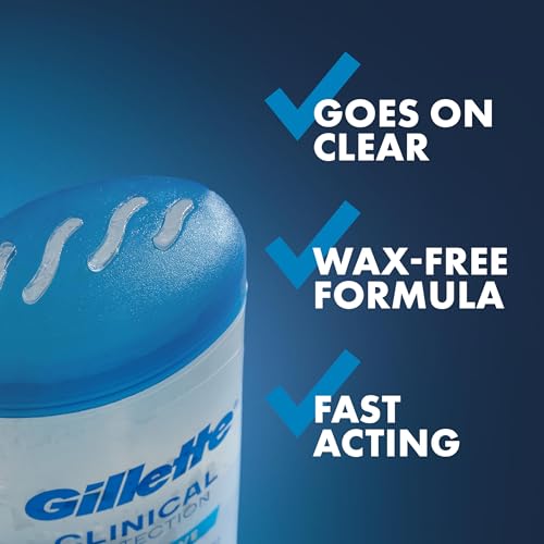 Gillette Clinical Antiperspirant and Deodorant for Men, 100HR Sweat & Odor Protection, Long Lasting Freshness, Anti-White Mark Technology, Clear Gel, Cool Wave Scent, 1.6 oz (Pack of 3) - image 2