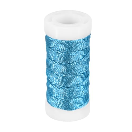 Hilo metálico PATIKIL para bordado, 31 yardas, color azul oscuro, ideal para costura a máquina y manual, manualidades, joyería y decoración