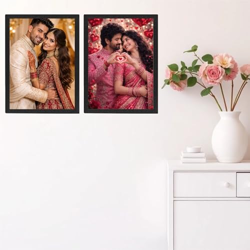 Image of Devgifts Customized Photo frame set of 2 with photo wall Mounted for Birthday, Anniversary, Wedding Size 10 * 13 Inch Personalised Gift for Birthday .2
