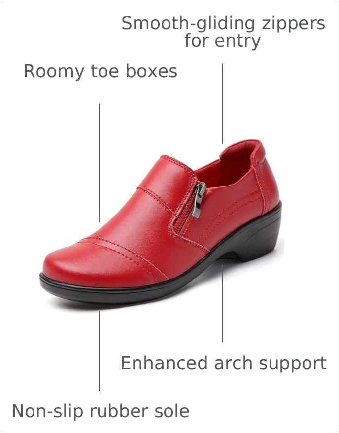Image of QAE Loafers for Women Comfortable Loafers Slip-Ons Dress Shoes for Women Business Casual Work Office Shoes Women's Orthopedic Walking Shoes