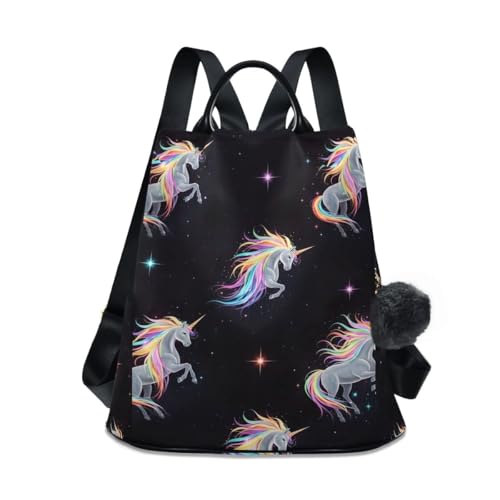 Mochila antirrobo para mujer Glowing Unicorns de diseño con unicornios brillantes