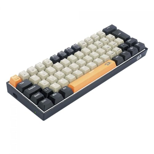TECLADO GAMER REDRAGON LAKSHMI LARANJA+CINZA+ PRETO COM SWITCH MARROM