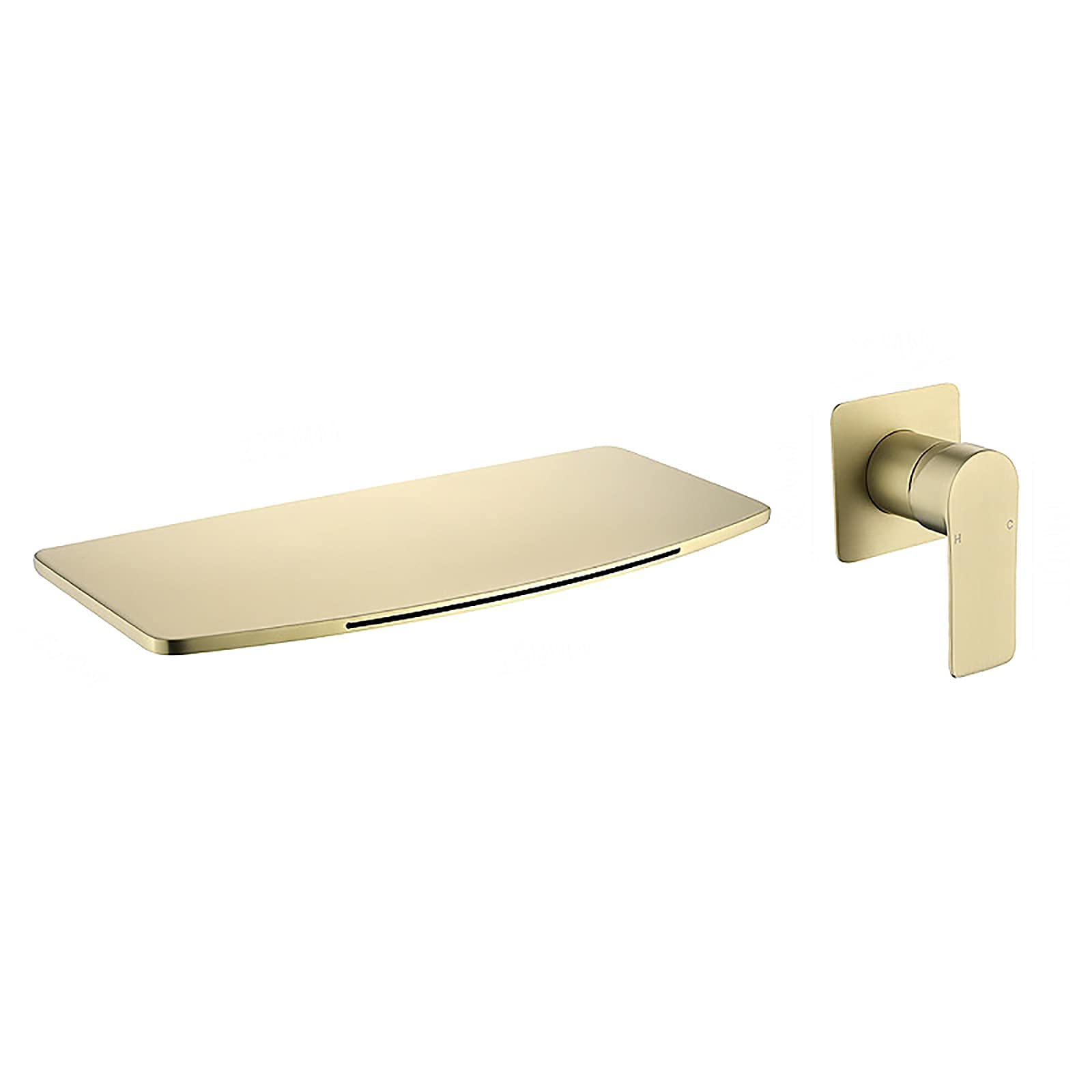 ZYCHSJXA Brushed Gold Basin Tap Waterfall Bathroom Hot and Cold Mixer Lavatory Single Handle Washbasin Sink Faucet Wall Mounted Vanity Faucet,D (Color : A)
