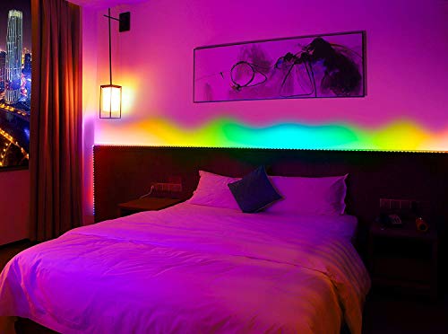 Minger LED Strip Lights 5M Waterproof with APP Controlled, Rope Light Music Sync with Built-in Digital IC, RGB Flexible Strip Lighting for Indoor/Outdoor Living Room Bedroom Decoration