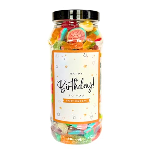 Sweetie Tooth Premium Happy Birthday Random Pick n Mix Jar For Women, Men & Kids - 650g